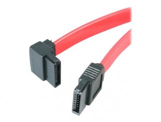 StarTech.com SATA to Left Angle SATA Serial ATA Cable - SATA cable - Serial ATA 150/300/600 - SATA (R) to SATA (R) - 1 ft - left-angled connector - red - SATA12LA1 - SATA cable - Serial ATA 150/300/600 - SATA (R) to SATA (R) - 30 cm - left-angled connecto