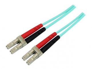 StarTech.com Aqua OM4 Duplex Multimode Fiber - 3m/ 9 ft - 100 Gb - 50/125 - OM4 Fiber - LC to LC Fiber Patch Cable (450FBLCLC3) - network cable - 3 m - aqua