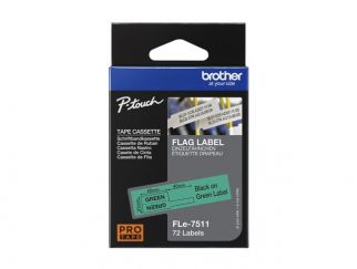 Brother - Polyester - black on green - 21 x 45 mm 72 label(s) (1 roll(s) x 72) die cut labels - for P-Touch PT-D800W, PT-P900W, PT-P950NW