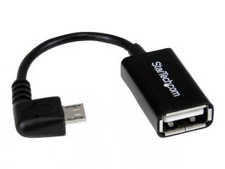 StarTech.com 5in Right Angle Micro USB to USB OTG Host Adapter M/F - Angled Micro USB Male to USB A Female On-The-Go Host Cable Adapter (UUSBOTGRA) - USB adapter - USB to Micro-USB Type B - 12.7 cm