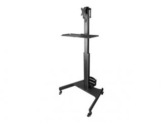 StarTech.com Mobile Workstation Cart with Monitor Mount, CPU/PC Holder, Keyboard Tray, Ergonomic Height Adjustable Desktop Computer Cart, Rolling Mobile Standing Workstation on Wheels - Portable Stand-Up Cart - Cart - for LCD display / PC equipment - stee