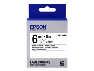 Epson LabelWorks LK-2WBN - Black on white - Roll (0.6 cm x 9 m) 1 roll(s) label tape - for LabelWorks LW-1000, LW-300, LW-400, LW-600, LW-700, LW-900, LW-K400, LW-Z700, LW-Z900