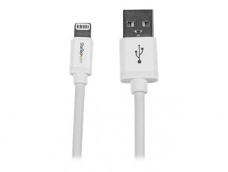 StarTech.com 2m (6ft) Long White Apple 8-pin Lightning Connector to USB Cable for iPhone / iPod / iPad - Charge and Sync Cable (USBLT2MW) - Lightning cable - Lightning male to USB male - 2 m - double shielded - white - for P/N: KITBXAVHDPEU, KITBXAVHDPNA,