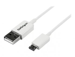 StarTech.com 2m White Micro USB Cable Cord - A to Micro B - Micro USB Charging Data Cable - USB 2.0 - 1x USB A Male, 1x USB Micro B Male (USBPAUB2MW) - USB cable - Micro-USB Type B (M) to USB (M) - USB 2.0 - 2 m - molded - white - for P/N: USBEXTPAA1MW, U