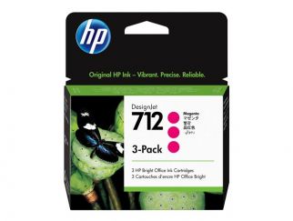 HP 712 - 3-pack - 29 ml - magenta - original - DesignJet - ink cartridge - for DesignJet Studio, T210, T230, T250, T630, T650