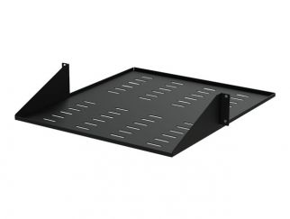 StarTech.com 2U Vented 19" 2-Post Network Rack Cabinet Shelf, 20in Deep Center Mount Cantilever Tray Rackmount Shelf for AV/Data Equipment Enclosure with Cage Nuts & Screws 75lb Capacity - 2U Fixed Rack Shelf (CABSHF2POSTV2) - Rack shelf - black - 2U - 19