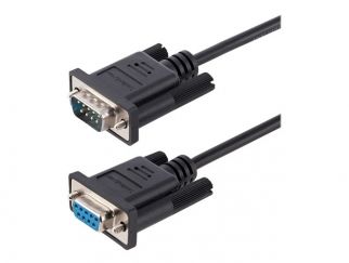 StarTech.com 3m RS232 Serial Null Modem Cable, Crossover Serial Cable w/Al-Mylar Shielding, DB9 Serial COM Port Cable Female to Male, Compatible w/DTE Devices - Tool-Less Design w/Thumbscrews, Black, F/M (9FMNM-3M-RS232-CABLE) - null modem cable - DB-9 to