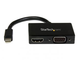 StarTech.com Mini DisplayPort to HDMI and VGA - 2 in 1 Travel Adapter - Mini DisplayPort to VGA Adapter - Mini DP to HDMI Dongle - Monitor Adapter (MDP2HDVGA) - Video converter - DisplayPort - HDMI, VGA - black