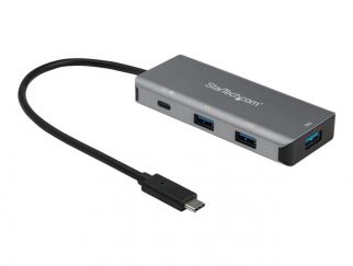 StarTech.com 4 Port USB C Hub (10Gbps) to 3x USB-A & 1x USB-C, 100W Power Delivery Passthrough Charging, Compact/Portable USB 3.1 Gen 2/USB 3.2 Gen 2 Type C Laptop Adapter, Works w/ TB3 - Windows/macOS/Linux - Hub - 1 x USB-C + 3 x USB 3.1 - desktop - for