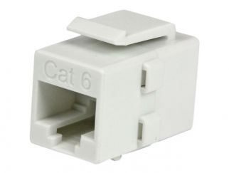 StarTech.com White Cat 6 RJ45 Keystone Jack Network Coupler F/F - RJ45 Coupler - Cat6 Coupler - F/F Cat6 Keystone Jack White Modular (C6KEYCOUPLWH) - network coupler - white