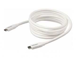 StarTech.com USB C to USB C Cable - 6 ft / 2m - 5A PD - M/M - White - USB 2.0 - USB-IF Certified - USB Type C Cable - USB C Charging Cable (USB2C5C2MW) - USB cable - 24 pin USB-C (M) to 24 pin USB-C (M) - Thunderbolt 3 / USB 2.0 - 5 A - 2 m - white