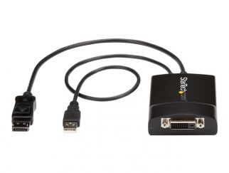 StarTech.com DisplayPort to DVI Adapter - Dual-Link - Active DVI-D Adapter for Your Monitor / Display - USB Powered - 2560x1600 (DP2DVID2) - DisplayPort / DVI adapter - USB (power only), DisplayPort (M) to DVI-D (F) latched - USB 2.0 / DisplayPort 1.2 - 3