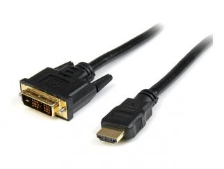 StarTech.com 6ft (1.8m) HDMI to DVI Cable, DVI-D to HDMI Display Cable (1920x1200p), Black, 19 Pin HDMI Male to DVI-D Male Cable Adapter, Digital Monitor Cable, M/M, Single Link - DVI to HDMI Cord (HDMIDVIMM6) - Adapter cable - HDMI male to DVI-D male - 1