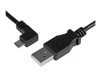 StarTech.com 2m 6 ft Micro-USB Charge-and-Sync Cable - Left-Angle Micro-USB - M/M - USB to Micro USB Charging Cable - 24 AWG (USBAUB2MLA) - USB cable - Micro-USB Type B to USB - 2 m