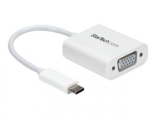 StarTech.com USB-C to VGA Adapter - White - 1080p - Video Converter For Your MacBook Pro / Projector / VGA Display (CDP2VGAW) - USB / VGA adapter - 24 pin USB-C to HD-15 (VGA) - 17.5 m