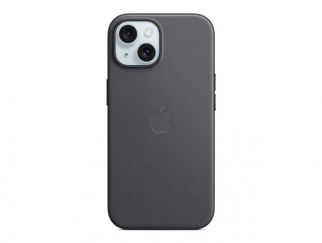 Apple - Back cover for mobile phone - MagSafe compatibility - microtwill, FineWoven - black - for iPhone 15