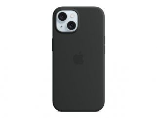 Apple - Back cover for mobile phone - MagSafe compatibility - silicone - black - for iPhone 15