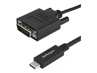 StarTech.com 3.3 ft / 1 m USB-C to DVI Cable - USB Type-C Video Adapter Cable - 1920 x 1200 - Black (CDP2DVIMM1MB) - USB / DVI cable - 24 pin USB-C to DVI-D - 1 m