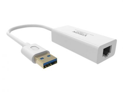 VISION Professional installation-grade USB-A to RJ45 Ethernet network adapter - LIFETIME WARRANTY - 100/1000 mbps - fast ethernet mac - supports suspend/resume detection logic and control endpoint - USB-A 3.0 (M) to shielded RJ45 (F) - driver on USB adapt