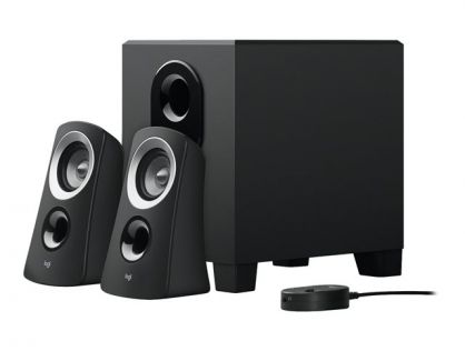 Logitech Z313 2.1 Speaker System 25W total RMS with compact sub woofer and 2 satellites and wired control pod Black