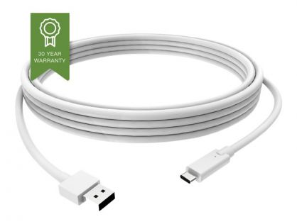 VISION Professional installation-grade USB-C to USB-A cable - LIFETIME WARRANTY - bandwidth 5 gbit/s - supports 3A charging current - USB-C 3.1 (M) to USB-A 3.0 (M) - outer diameter 4.0 mm - 22+30 AWG - 1 m - white