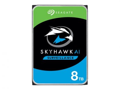 Seagate SkyHawk AI ST8000VE001 - Hard drive - 8 TB - internal - 3.5" - SATA 6Gb/s - buffer: 256 MB - with 3 years Seagate Rescue Data Recovery