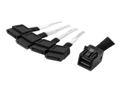 StarTech.com 1m Internal Mini SAS to SATA Cable - SFF-8643 to 4x SATA (SAS43SAT1M) - SATA / SAS cable - 4 x Mini SAS HD (SFF-8643) (P) to SATA (P) - 1 m - black & silver - for P/N: SFF86448PLT2