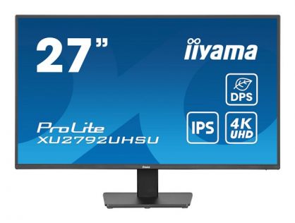 iiyama ProLite XU2792UHSU-B6 - LED monitor - 27" - 3840 x 2160 4K @ 60 Hz - IPS - 350 cd/m² - 1300:1 - 4 ms - HDMI, DisplayPort - speakers - matte black
