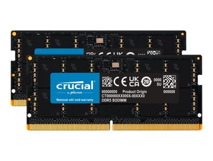 Crucial - DDR5 - kit - 64 GB: 2 x 32 GB - SO-DIMM 262-pin - 4800 MHz / PC5-38400 - CL40 - 1.1 V - unbuffered - non-ECC