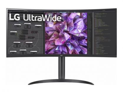 LG UltraWide 34WQ75C-B - LED monitor - curved - 34" (34.14" viewable) - 3440 x 1440 UWQHD @ 60 Hz - IPS - 300 cd/m² - 1000:1 - HDR10 - 5 ms - 2xHDMI, DisplayPort, USB-C - speakers