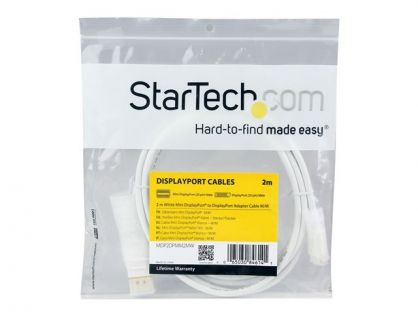 StarTech.com 2m 6 ft White Mini DisplayPort to DisplayPort 1.2 Adapter Cable M/M - DisplayPort 4k with HBR2 support - Mini DP to DP Cable (MDP2DPMM2MW) - DisplayPort cable - 2 m