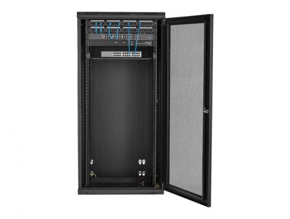 StarTech.com 26U 19" Wall Mount Network Cabinet, 16" Deep Hinged Locking IT Network Switch Depth Enclosure, Assembled Vented Computer Equipment Data Rack with Shelf & Flexible Side Panels - 26U Vented Cabinet (RK2620WALHM) - Rack enclosure cabinet - wall 