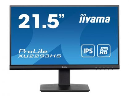 iiyama ProLite XU2293HS-B5 - LED monitor - 22" (21.5" viewable) - 1920 x 1080 Full HD (1080p) @ 75 Hz - IPS - 250 cd/m² - 1000:1 - 3 ms - HDMI, DisplayPort - speakers - matte black