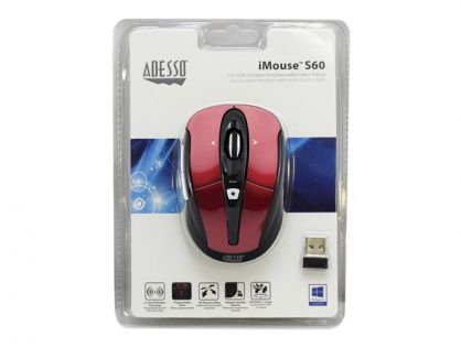 Adesso iMouse S60 - mouse - 2.4 GHz - red