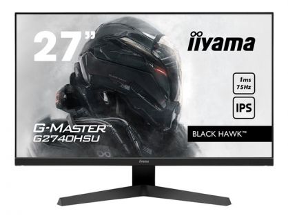 iiyama G-MASTER Black Hawk G2740HSU-B1 - LED monitor - 27" - 1920 x 1080 Full HD (1080p) @ 75 Hz - IPS - 250 cd/m² - 1000:1 - 1 ms - HDMI, DisplayPort - speakers - matte black