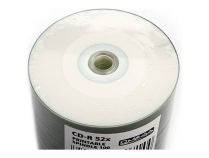 CD-R (X100 PACK) 700MB 52X- -WHITE FULLFACE INK PRINT SHRIN