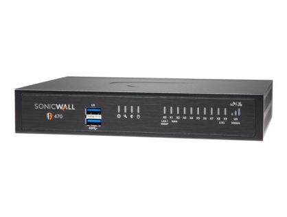 SonicWall TZ470 - Essential Edition - security appliance - with 1 year TotalSecure - GigE, 2.5 GigE - desktop