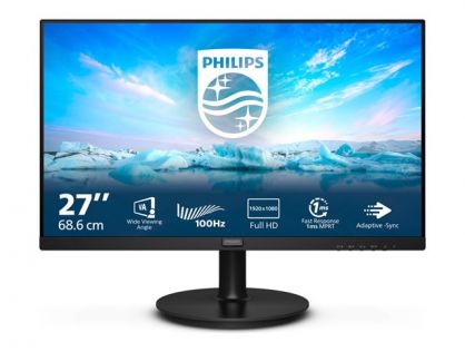 Philips V-line 271V8LAB - LED monitor - 27" - 1920 x 1080 Full HD (1080p) @ 100 Hz - VA - 250 cd/m² - 4000:1 - 4 ms - HDMI, VGA - speakers - textured black