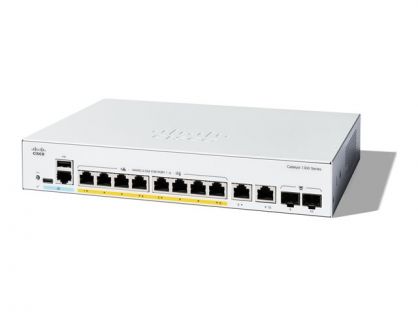 Cisco Catalyst 1300-8FP-2G - Switch - L3 - Managed - 8 x 10/100/1000 (PoE+) + 2 x combo Gigabit SFP/RJ-45 - rack-mountable - PoE+ (120 W)