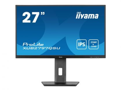 iiyama ProLite XUB2797QSU-B1 - LED monitor - 27" - 2560 x 1440 WQHD @ 100 Hz - IPS - 250 cd/m² - 1300:1 - 1 ms - HDMI, DisplayPort - speakers - matte black
