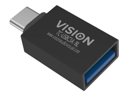 VISION Professional installation-grade USB-C to USB-A adapter - LIFETIME WARRANTY - plugs into USB-C and has full-sized USB-A 3.0 socket - USB-C (M) to USB Type A (F) - USB 3.1 Gen 2 - black