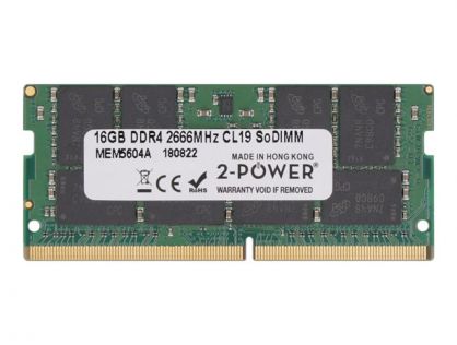 2-Power - DDR4 - module - 16 GB - SO-DIMM 260-pin - 2666 MHz / PC4-21300 - CL19 - 1.2 V - unbuffered - non-ECC