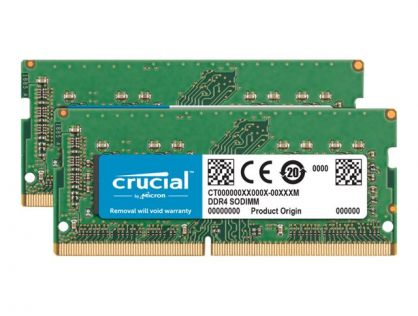 Crucial - DDR4 - kit - 64 GB: 2 x 32 GB - SO-DIMM 260-pin - 2666 MHz / PC4-21300 - CL19 - 1.2 V - unbuffered - non-ECC - for Apple iMac (Early 2019), Mac mini (Late 2018)
