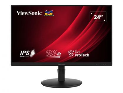 ViewSonic VA2408-HDJ - LED monitor - 24" (23.8" viewable) - 1920 x 1080 Full HD (1080p) @ 100 Hz - IPS - 250 cd/m² - 1300:1 - 5 ms - HDMI, VGA, DisplayPort