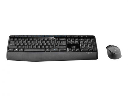 Logitech Wireless Combo MK345 - keyboard and mouse set - US International - black, blue Input Device
