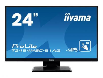 iiyama ProLite T2454MSC-B1AG - LED monitor - 23.8" - touchscreen - 1920 x 1080 Full HD (1080p) @ 60 Hz - IPS - 250 cd/m² - 1000:1 - 5 ms - HDMI, VGA - speakers - matte black