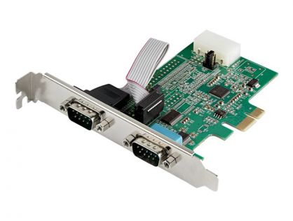 StarTech.com 2-port PCI Express RS232 Serial Adapter Card, PCIe RS232 Serial Host Controller Card, PCIe to Dual Serial DB9 COM Port Card, 16950 UART, Expansion Card, Windows, macOS, Linux - Full/Low-Profile (PEX2S953) - Serial adapter - PCIe - RS-232 x 2