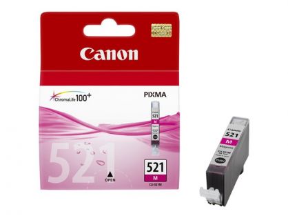 Canon CLI-521 M - 2935B001 - 1 x Magenta - Ink tank - For PIXMA iP3600,iP4700,MP540,MP550,MP560,MP620,MP630,MP640,MP980,MP990,MX860,MX870