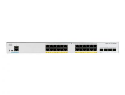 Cisco Catalyst 1000-24P-4G-L - Switch - Managed - 24 x 10/100/1000 (PoE+) + 4 x Gigabit SFP (uplink) - rack-mountable - PoE+ (195 W)