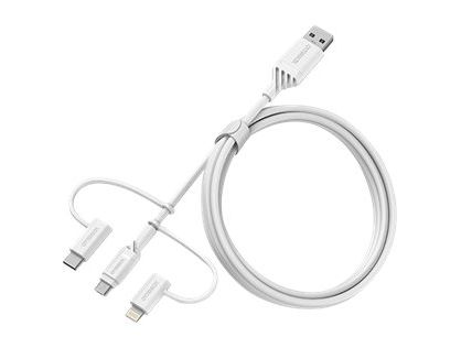 OTTERBOX 3IN1 USB A-MICRO LIGHTNING USB C CABLE WHITE